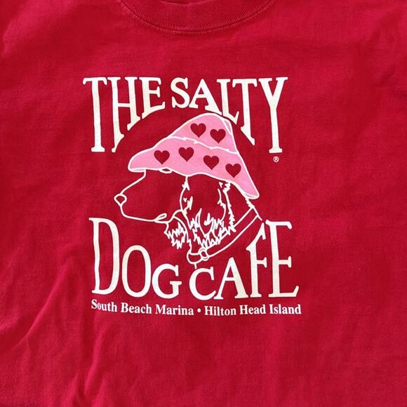 The Salty Dog Cafe Hilton Head Island Red Dog T-shirt Hanes Brand Youth Mediium - Picture 2 of 6
